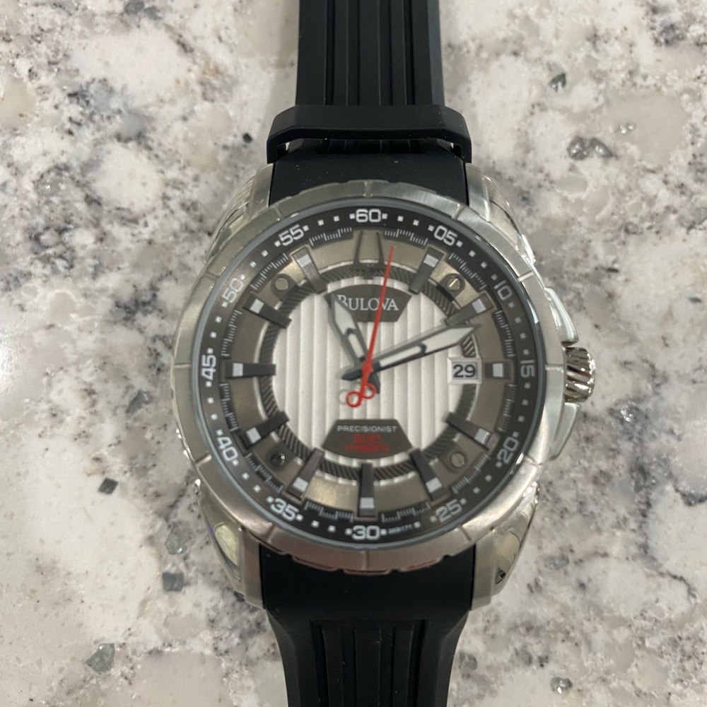 Bulova Precisionist Campton Rubber Mens Watch 96B171